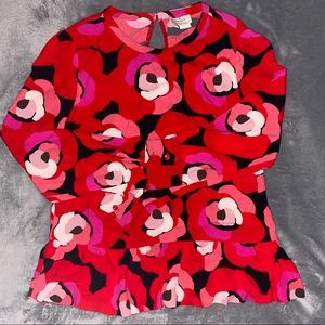 Kate Spade love colorfully peplum blouse